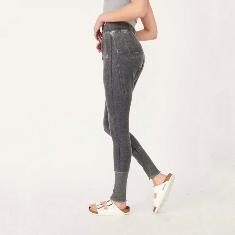 Free People Cozy All Day Harem Leggings Joggers  Washed Black - Picture 4 of 6